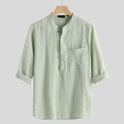 Men's new fashion casual striped long sleeve shirt