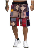 Men's Irregular Contrast Color Flower Shorts