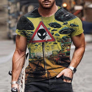 Mens Fashion Retro Casual Printed T-Shirt