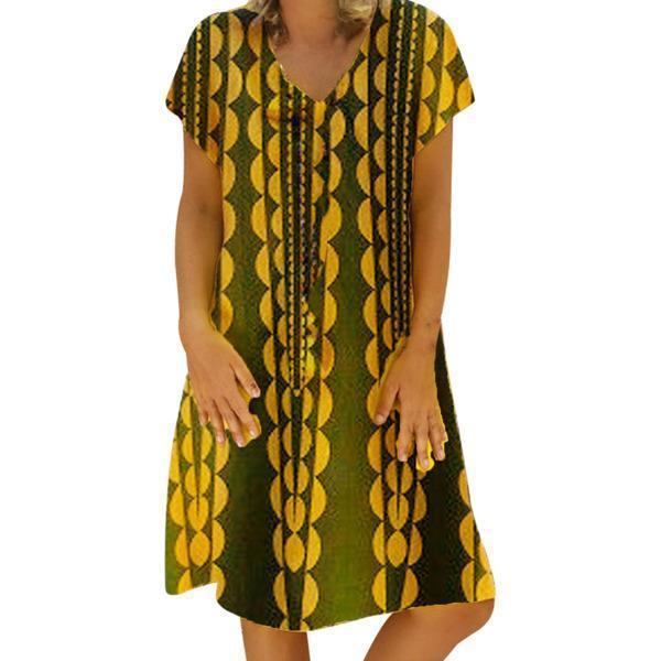 Sexy Fashion Geometric Printed V-neck Dress