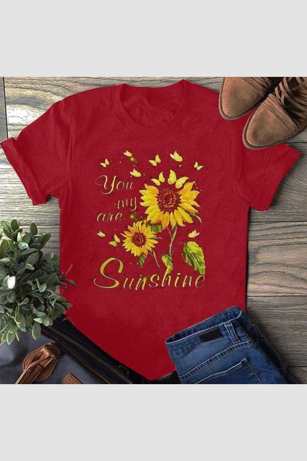 Sunshine Print Women Summer T Shirt