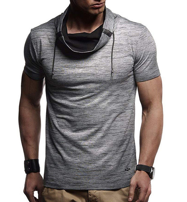 Mens Fashion Casual Stitching Contrast Short Sleeve T-Shirt