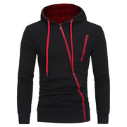 Mens new plain casual slim hooded cardigan sweater