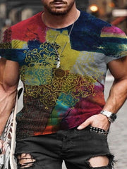 Mens Casual Short Sleeve Printed T-Shirt