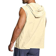 Men's Solid Color Collage Cotton And Linen Vest