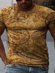 Mens Casual Short Sleeve Printed T-Shirt
