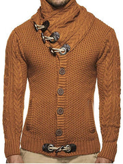 Men's Fashion Plain Single-Breasted Sweater Jacket
