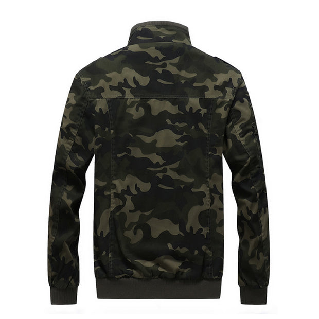 Mens fashion stand-collar camouflage jacket