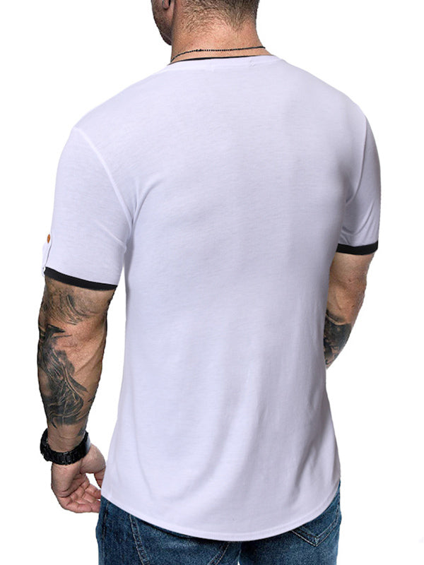 Mens V-Neck Slim Short Sleeve T-Shirt
