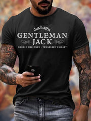 Mens Whiskey Print Casual T-shirt