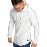 MENSCASE - Men's plain long sleeve hooded sweatshirt