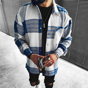 Casual fashion check texture jacket