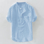 Men's Summer Casual Short-sleeved Stand Collar Shirt