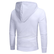 Mens new plain casual slim hooded cardigan sweater