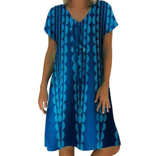 Sexy Fashion Geometric Printed V-neck Dress