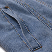 Men's fashion casual thick velvet lapel denim jacket