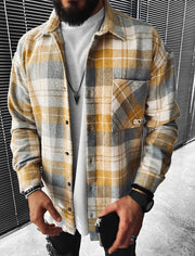 Casual Check Textured Long Sleeve Jacket