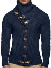 Men's Fashion Plain Single-Breasted Sweater Jacket
