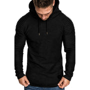 MENSCASE - Men's plain long sleeve hooded sweatshirt