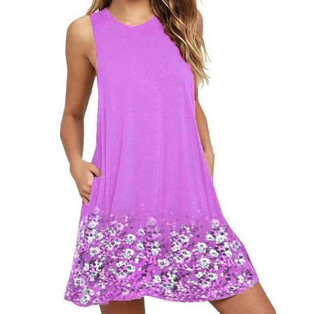 Neocozy  Crew Neck Women Summer Shift Dress