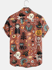 Hawaiian Lapel Print Casual Short-Sleeved Shirt