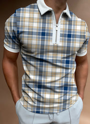 Check texture polo shirt