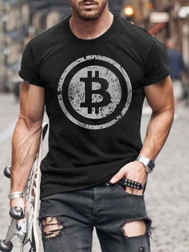 Bitcoin print casual T-shirt