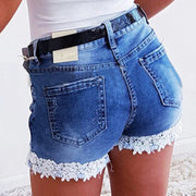 Fashion Slim Slim Stretch Lace Shorts