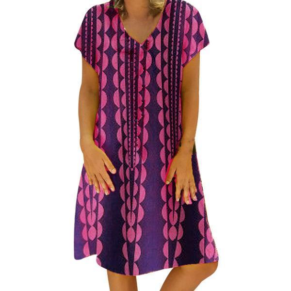 Sexy Fashion Geometric Printed V-neck Dress