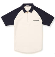 Colorblock lapel polo shirt