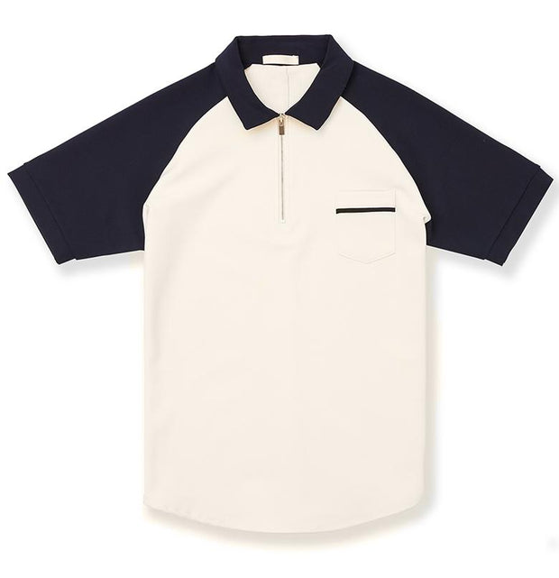 Colorblock lapel polo shirt