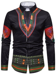 Mens Long Sleeve Casual Printed Shirt