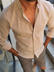 Slim Fit Button Collar Shirt