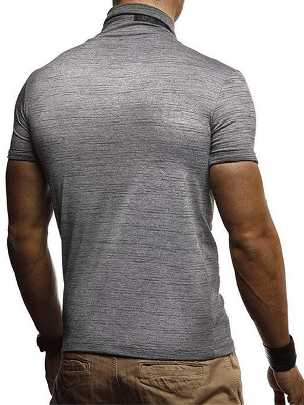 Mens Fashion Casual Stitching Contrast Short Sleeve T-Shirt