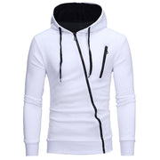 Mens new plain casual slim hooded cardigan sweater