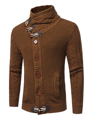 Men's Fashion Plain Single-Breasted Sweater Jacket
