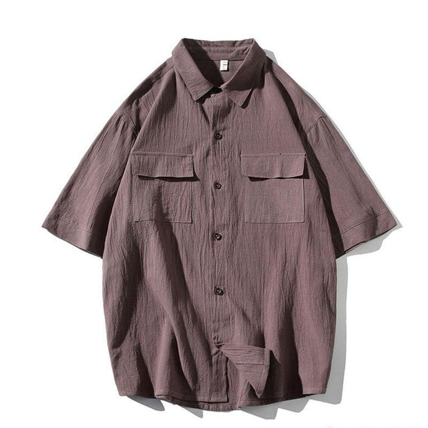Men's Fashion Tooling Short-sleeved Shirt
