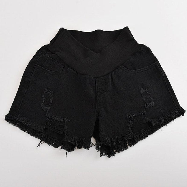 Maternity Wear New Loose Raw Denim Belly Shorts