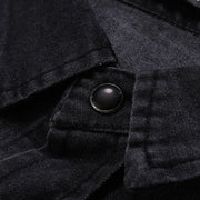 Fashion Camouflage Stitching Denim Long Sleeve Shirt