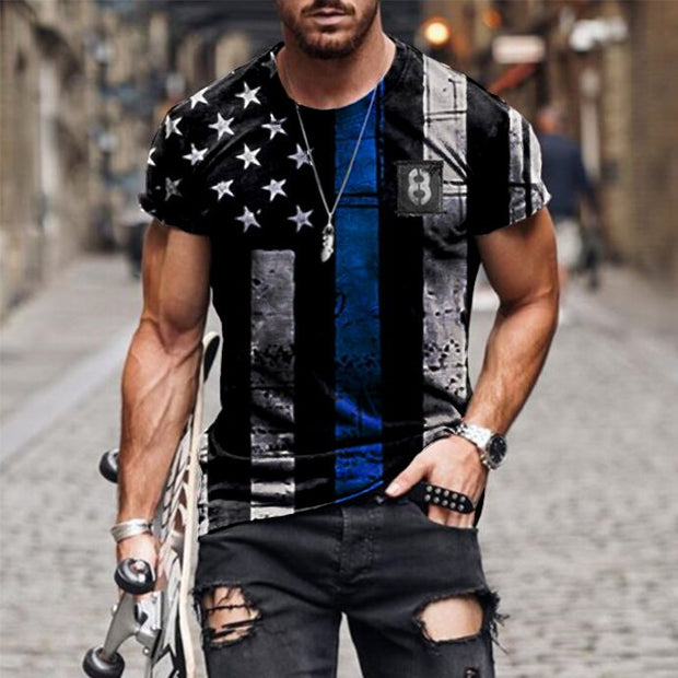 Mens retro casual short sleeve t-shirt