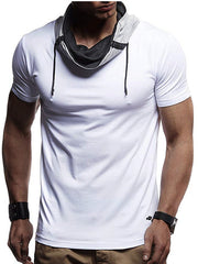 Mens Fashion Casual Stitching Contrast Short Sleeve T-Shirt