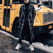 Mens Fashion Street Style Lapel Plaid Coat