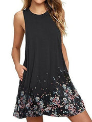 Neocozy  Crew Neck Women Summer Shift Dress