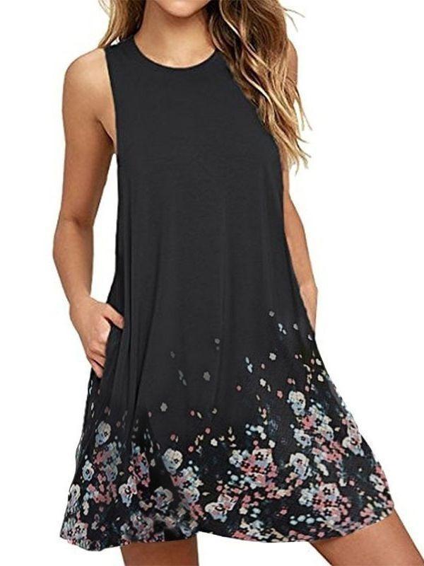 Neocozy  Crew Neck Women Summer Shift Dress