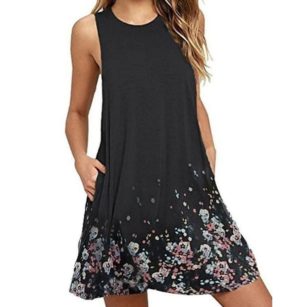 Neocozy  Crew Neck Women Summer Shift Dress
