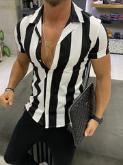 Mens Striped Casual Print Shirt