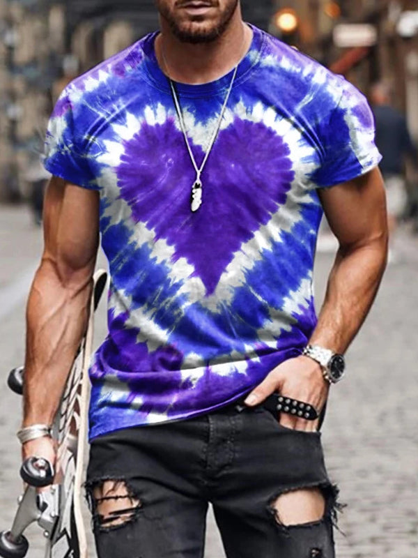 Mens Stylish Round-necked Short-sleeved Printed T-shirt