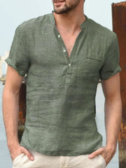 Men's Solid Color Half-open Shirt