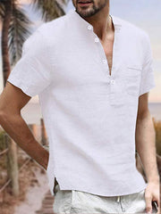 Men's Solid Color Half-open Shirt