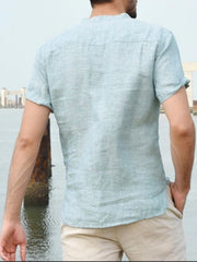 Men's Solid Color Half-open Shirt
